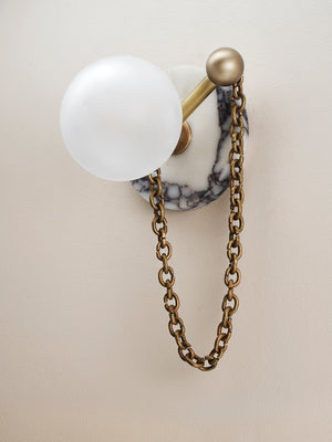 Alla Wall Sconce (Calacatta Marble, Natural Brass)