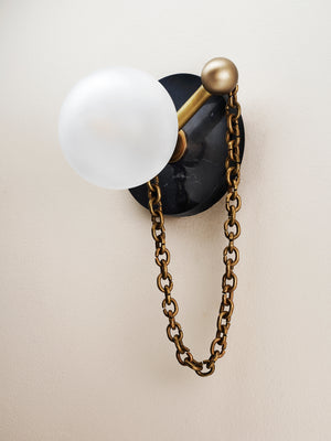 Alla Wall Sconce (Marquina Black Marble, Natural Brass)