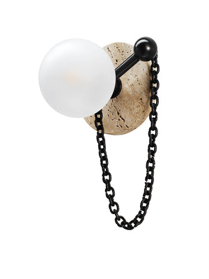 Alla Wall Sconce (Travertine, Dark Bronze Enamel)