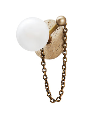 Alla Wall Sconce (Travertine, Natural Brass)