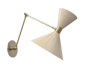 Articulating Wall Lamp (Natural Brass, Crema)