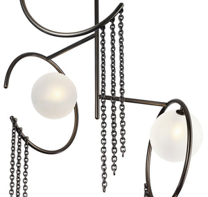 Mitzah Chandelier (Calacatta Marble, Dark Bronze Enamel)