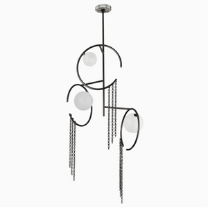 Mitzah Chandelier (Calacatta Marble, Dark Bronze Enamel)