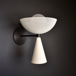 Molto Wall Sconce (Dark Bronze Enamel, Stark White)