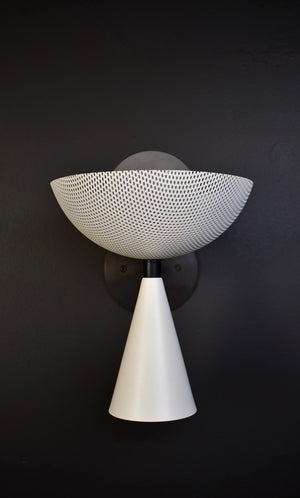 Molto Wall Sconce (Dark Bronze Enamel, Stark White)