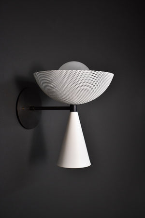 Molto Wall Sconce (Dark Bronze Enamel, Stark White)