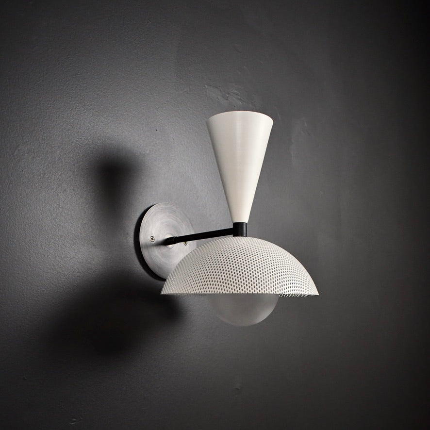 Molto Wall Sconce (Dark Bronze Enamel, Stark White)