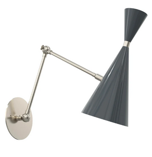 Monolith Articulating Wall Lamp (Polished Nickel, Slate)