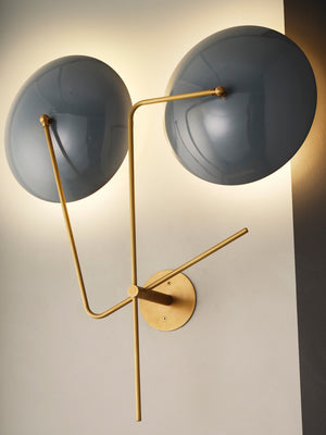 Pianeta Wall Sconce (Natural Brass, Slate)