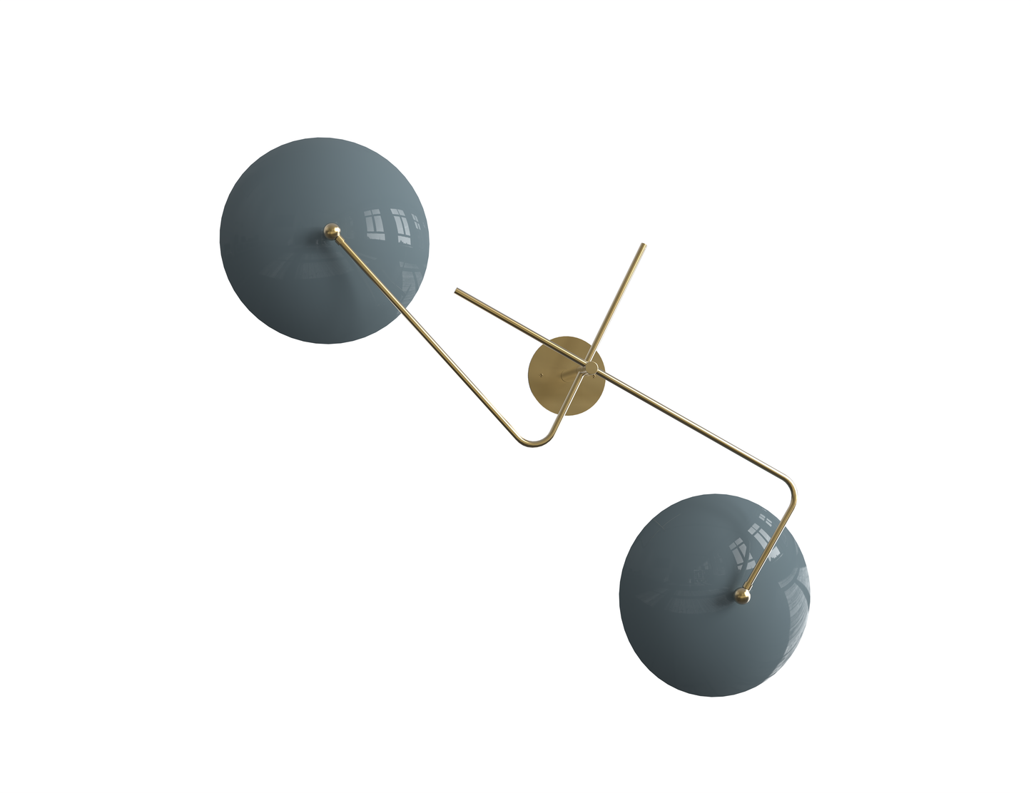 Pianeta Wall Sconce (Natural Brass, Slate)