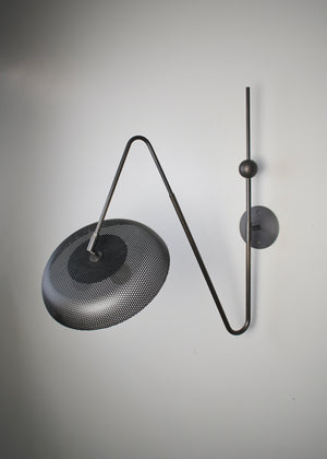 Piatto Wall Lamp (Dark Bronze Enamel, Black)