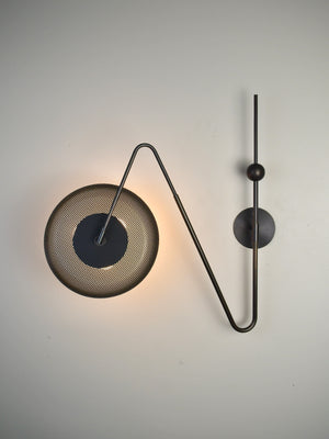Piatto Wall Lamp (Dark Bronze Enamel, Black)