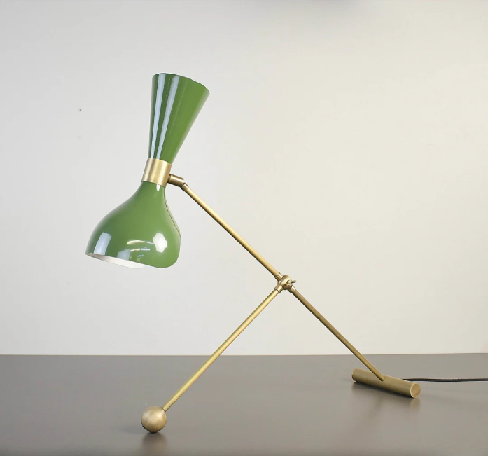 Torno Table Lamp (Natural Brass, Olivine)