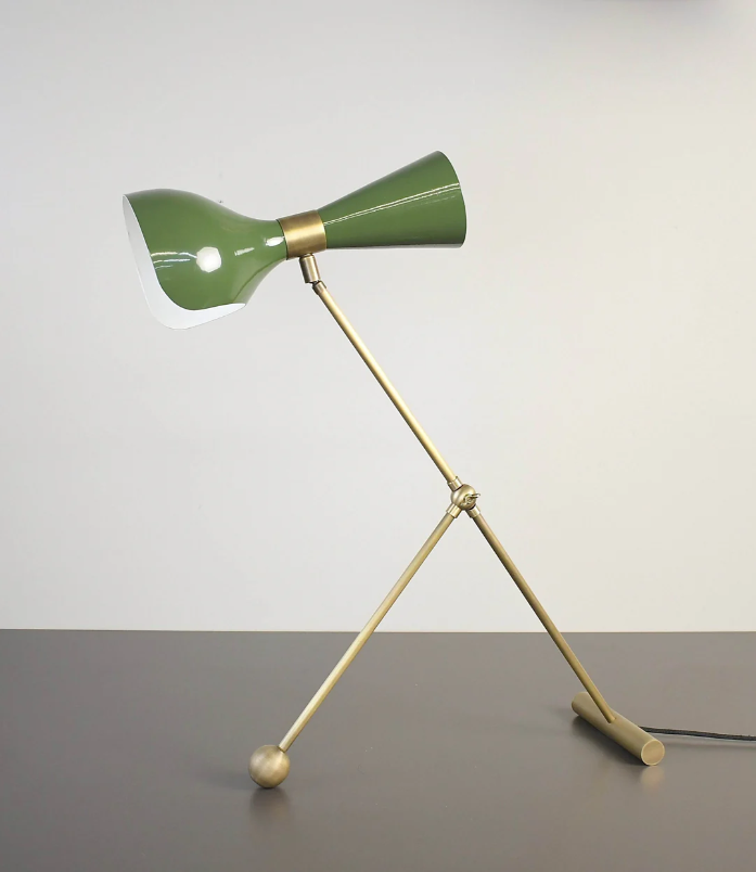 Torno Table Lamp (Natural Brass, Olivine)
