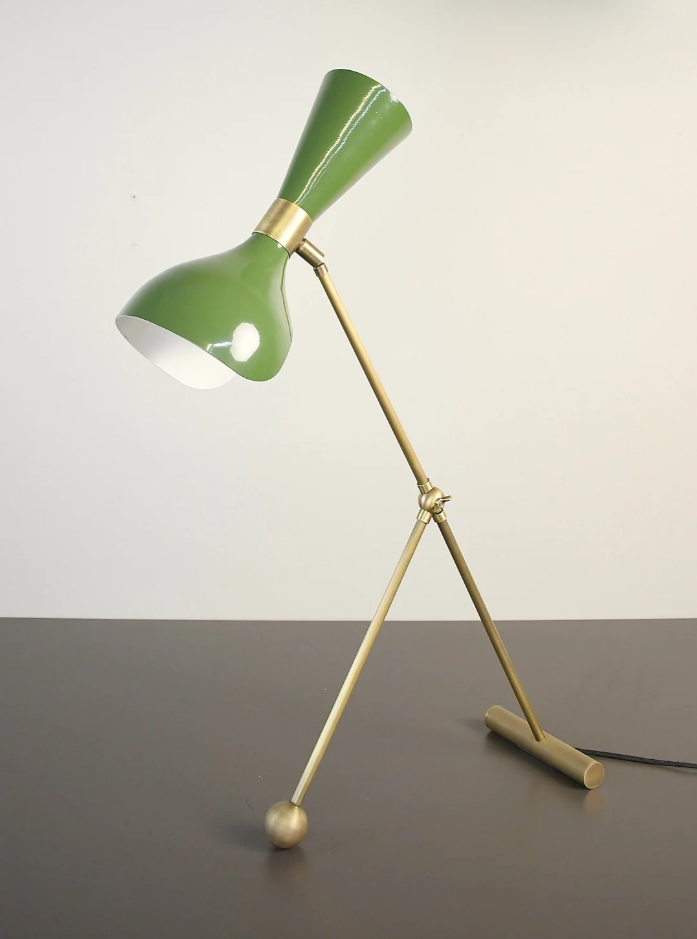 Torno Table Lamp (Natural Brass, Olivine)