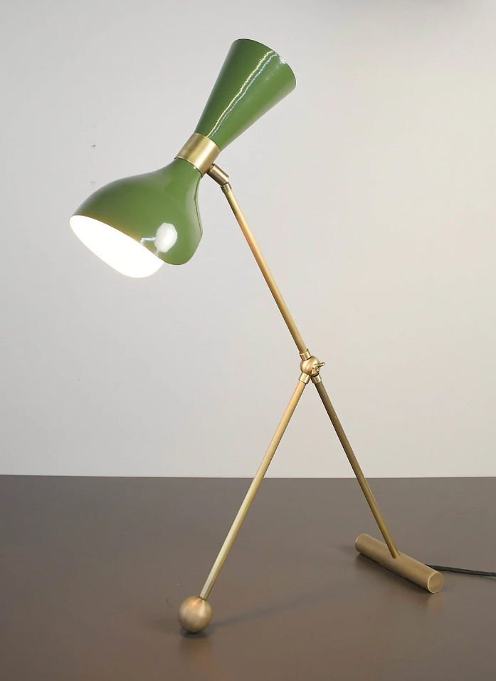 Torno Table Lamp (Natural Brass, Olivine)