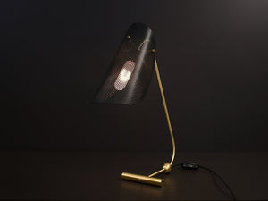 Tulle Table Lamp (Natural Brass, Black)