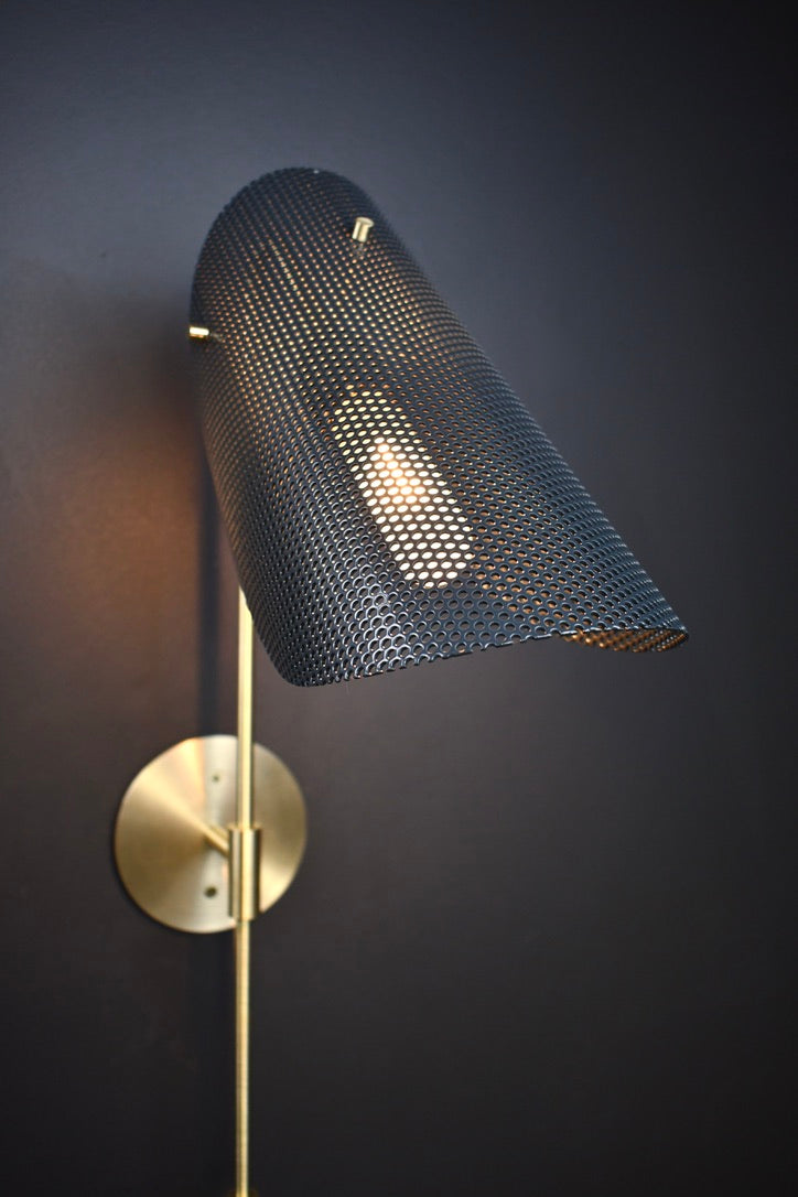 Tulle Wall Lamp (Brushed Brass, Charcoal)