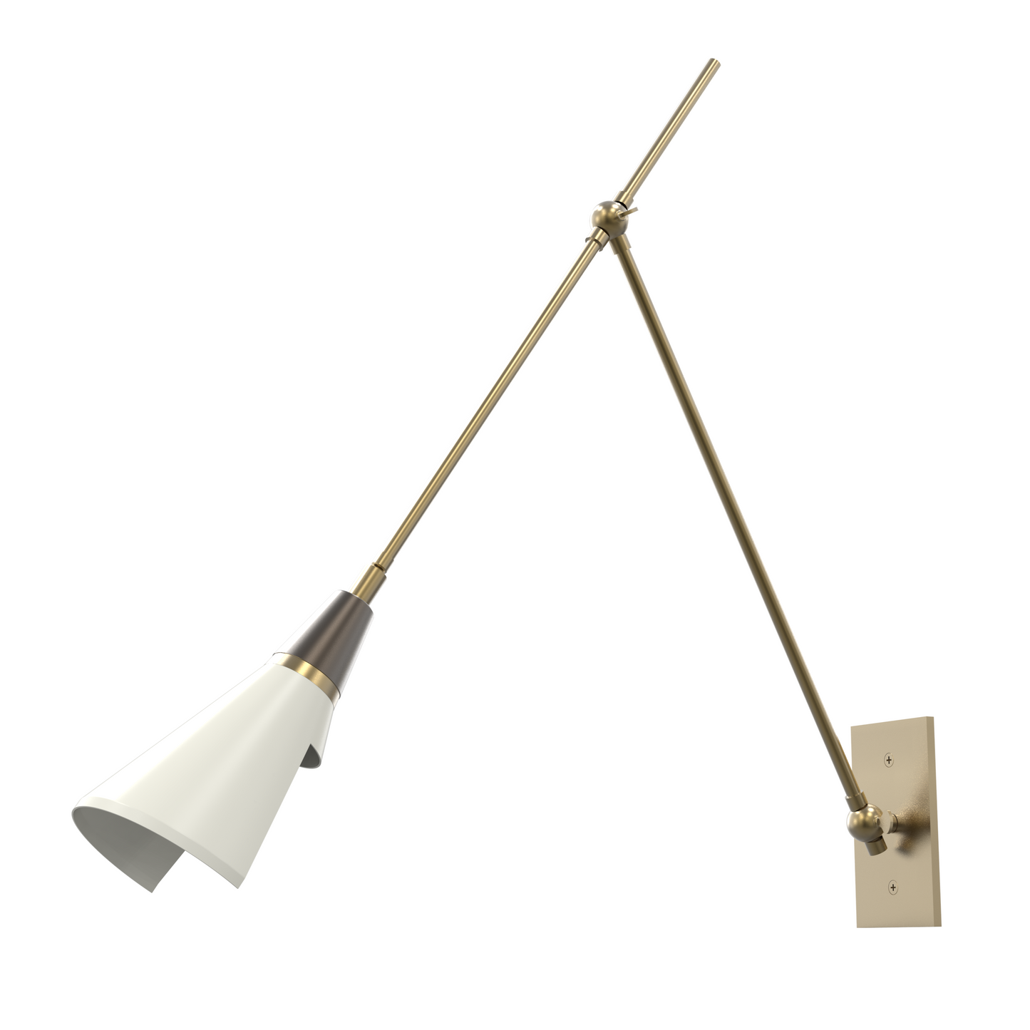 Magari Wall Lamp (Perfect White, Dark Bronze Enamel, Natural Brass)