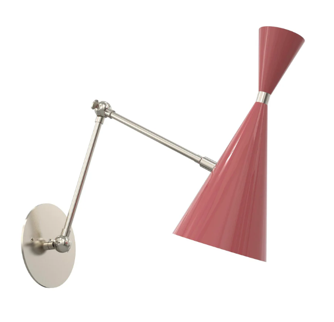Monolith Articulating Wall Lamp (Polished Nickel, Lipstck)