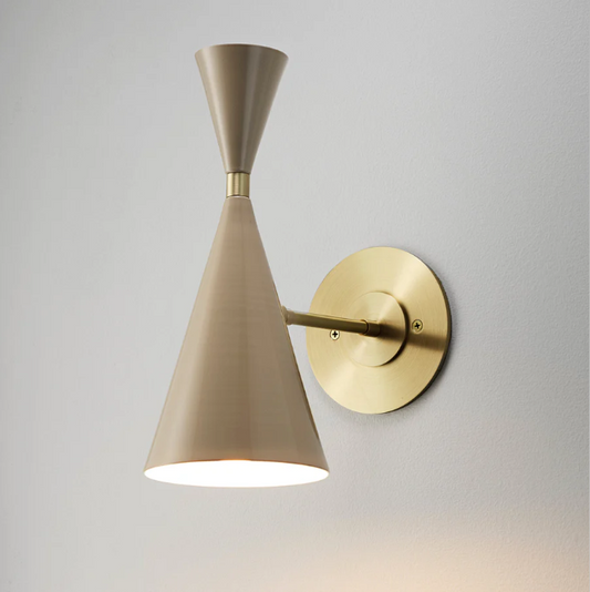 Monolith Wall Sconce (Brushed Brass, Smoked Oyster)