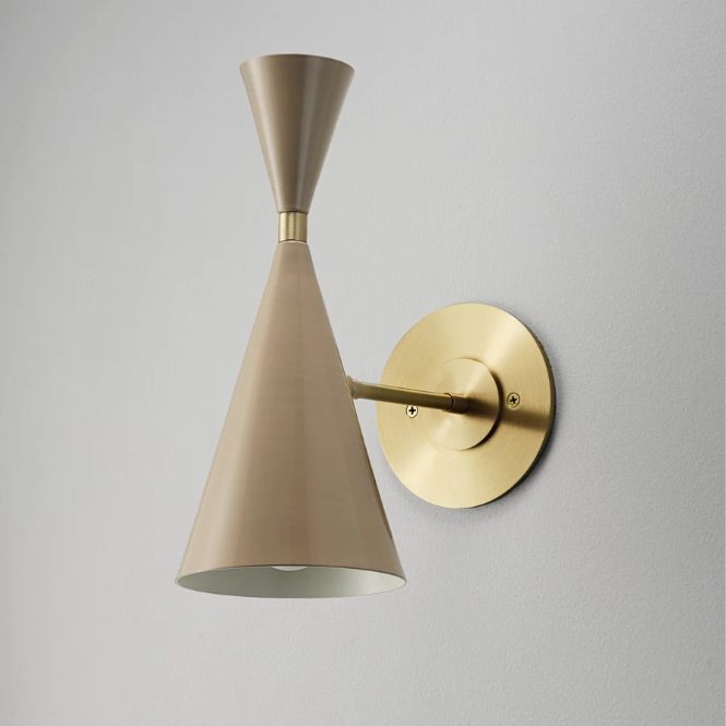 Monolith Wall Sconce (Brushed Brass, Smoked Oyster)