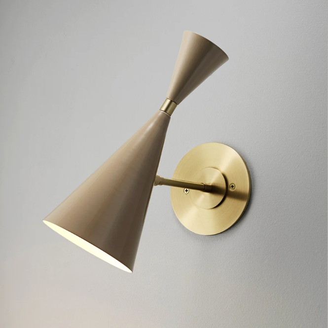 Monolith Wall Sconce (Brushed Brass, Smoked Oyster)