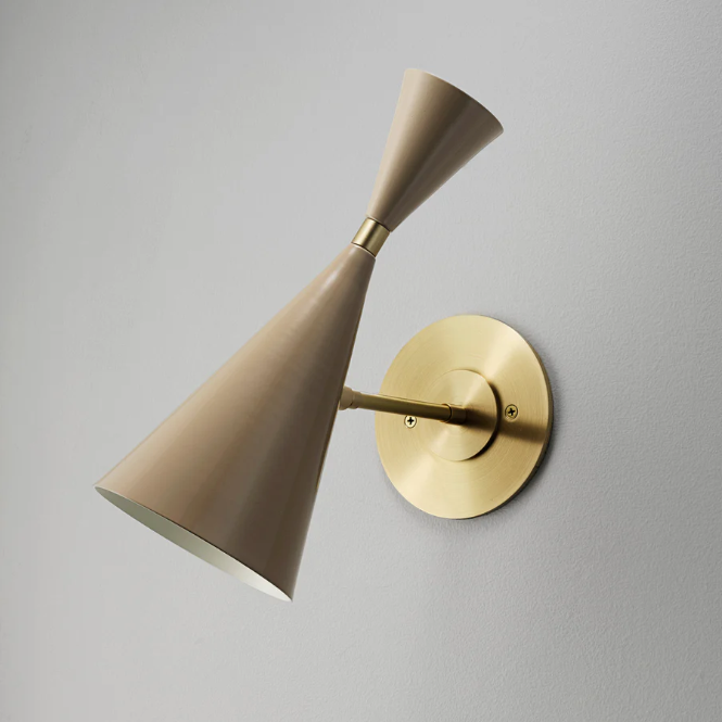 Monolith Wall Sconce (Brushed Brass, Smoked Oyster)