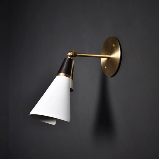 Petite Magari (Natural Brass, Dark Bronze Enamel, Perfect White)