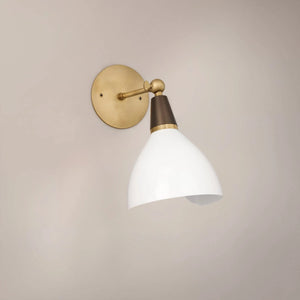 Petite Torno (Perfect White, Dark Bronze Enamel, Natural Brass