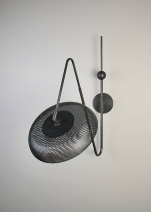 Piatto Wall Lamp (Dark Bronze Enamel, Black)