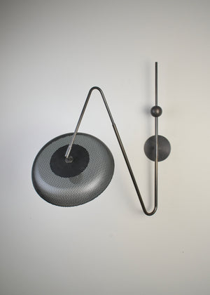 Piatto Wall Lamp (Dark Bronze Enamel, Black)