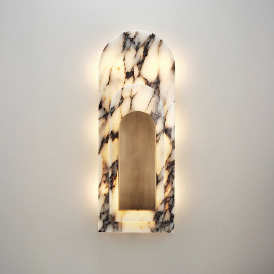 Staten Island Sconce (Calacatta Marble, Natural Brass)
