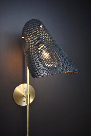 Tulle Wall Lamp (Brushed Brass, Charcoal)